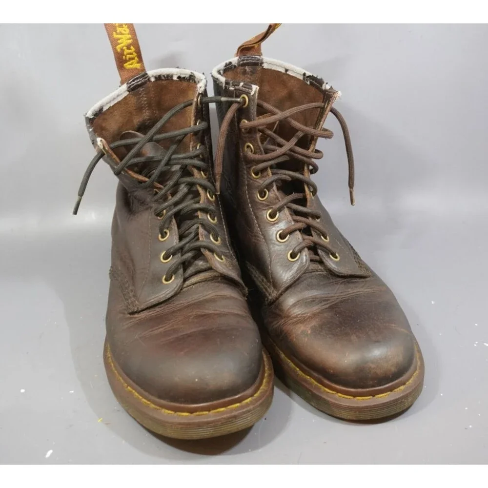 Dr Martens 1460 Crazy Horse Leather Lace Up Boots Men’s 11 Brown 8-Eye 11822203